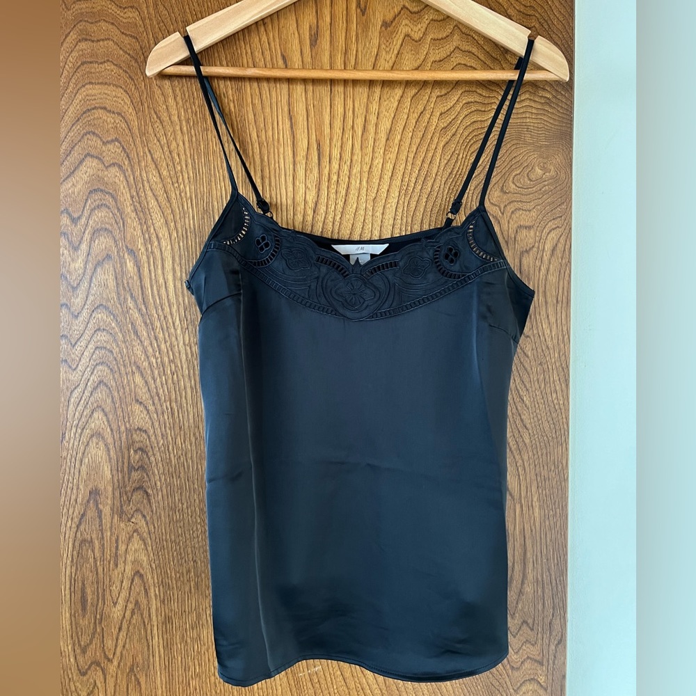 Black laser cut camisole H&M size S